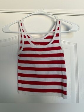 Merona Red & White Striped Scoop Neck Tank